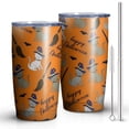 thumbnail image 2 of 20oz Tumblers Halloween Cats and Brooms Pattern Stainless Steel Vacuum Insulated Double Wall Travel Tumbler Cups Mug with Lid and Straw,Cleaning Brush for Cold & Hot Drinks, 2 of 7
