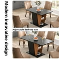 thumbnail image 7 of MDQMD 61.81" Extendable Dining Table with Storage Modern Wooden Kitchen Table & Office Desk Sturdy Metal Frame & MDF Base Black/Brown (46.46"-61.81" Adjustable), 7 of 7
