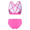 thumbnail image 2 of iEFiEL Girls 2Pcs Printed Swimwear Outfit Strappy Back Crop Vest Tops with Briefs Bottoms Set Swimsuit Rose Red 12, 2 of 5