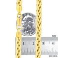 thumbnail image 4 of Nuragold 14k Real Yellow Gold Spiga Wheat 5mm Rounded Foxtail Palm Chain Necklace (16"-30") Italian Jewelry for Men, 4 of 9