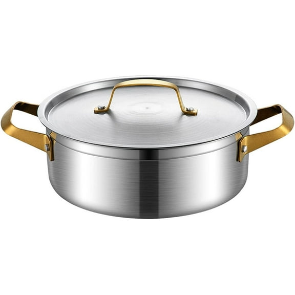Stainless Steel Shabu Shabu Hot Pot With Divider And Lid Dual Sided Soup Cookware For Induction Cooktop Gas Stove[Energy Class A]