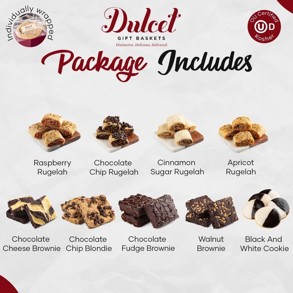 Dulcet Gift Baskets Classic Bakery Gift Box- Traditional Black and White Cookies