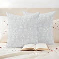 thumbnail image 3 of Grey Spring Floral Outdoor Waterproof Pillow Covers, Modern Abstract Art Farmhouse Decorative Square Throw Pillowcase Sofa Cushion Sham for Patio/Couch/Chair, 20"x20" 2 Pack, 3 of 8