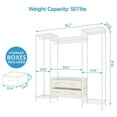 thumbnail image 3 of Drevy V20 Wire Garment Rack Heavy Duty Clothes Rack, Metal Clothing Rack with 6 Shelves, 3 Hang Rods & 4 Fabric Drawers, Compact Freestanding Closet Wardrobe, 56.7" L x 14.6" W x 70.9" H, White, 3 of 8