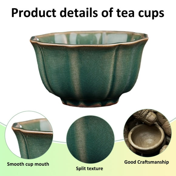 120ml ceramic teacup, beautiful Jianzhan teacup, Tianmu glazed teacup, Chinese Kung Fu tea cup, home office general tea cup,green-120ml