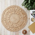 thumbnail image 4 of Jaipur Art And Craft Natural Beige Round Jute Rug Indian Handmade Area Rug Bohemian Style Braided Carpet (6x6 Sq Feet), 4 of 6