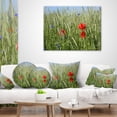 thumbnail image 3 of Designart Rural Landscape with Red Poppies - Landscape Printed Throw Pillow - 18x18, 3 of 4