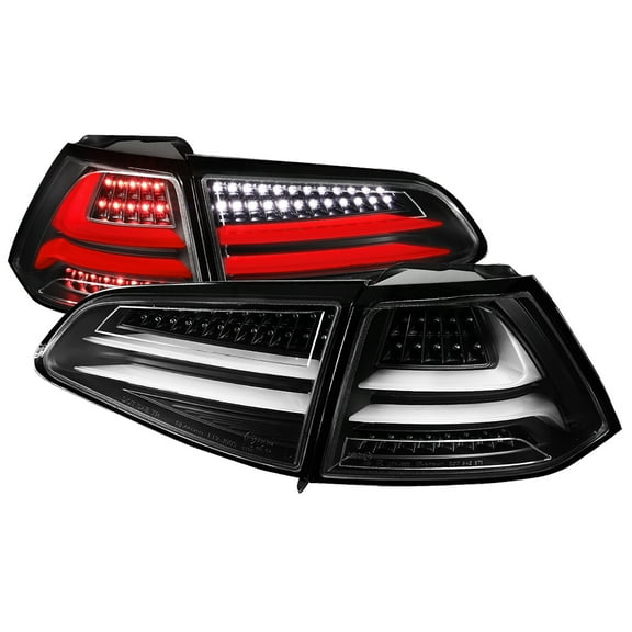 LED TAIL LIGHTS BLACK Made for and Compatible with 15-UP VOLKSWAGEN GOLF MK7