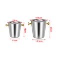 thumbnail image 2 of Lujoso cubo de hielo de metal de acero inoxidable con asas doradas, enfriador de cubo de vino, tina de bebidas for paridades, picnics, camping, uso de bar al aire libre, 2 of 4
