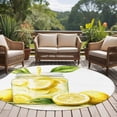 thumbnail image 5 of Summer Watercolor Round Area&nbsp;Rug 8ft Lemon Slice Tea Leaf Non-Slip&nbsp;Washable Circle Rugs Soft Felt Indoor Floor Mat for Bedroom Kitchen Living Room Bathroom, 5 of 9