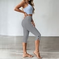 thumbnail image 4 of Mifsaly Cropped Leggings for Women Button Detail Soft Stretchy Capris Casual Summer Vacation Everyday Wear Clothes 2026, 4 of 6