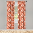 thumbnail image 4 of Ambesonne Ghost Window Curtains, Funny Halloween Characters, Each 28" W x 63" L, Dark Orange White, 4 of 4