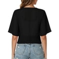 thumbnail image 3 of Dwellite Women's Chiffon Bolero Dress Cover Up Summer Shrug Dressy Cardigan Beach Outfits Black S, 3 of 4