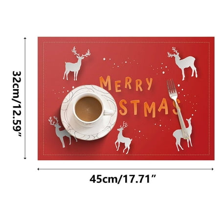 

solacol Placemat Merry Christmas Romantic Snowflake Red Placemat Heat Stain Table Mat Washable Table Mat Kitchen Table Decoration Accessories