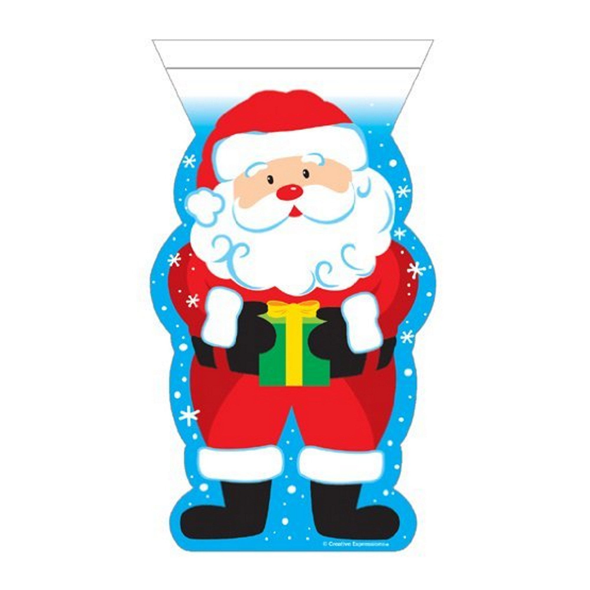 Santa Christmas 12 ct Zipper Cello Treat Bags 