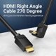 thumbnail image 3 of AAQBF 1m HDMI Male to Elbow HDMI Male PVC Cable 4K HD Video HDMI Cord - Black, 3 of 5