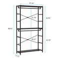 thumbnail image 7 of Tribesigns Free-standing Closet Organizer with 3 Storage Shelves and 2 Hanging Rod, Large Standing Clothes Garment Rack, 7 of 7