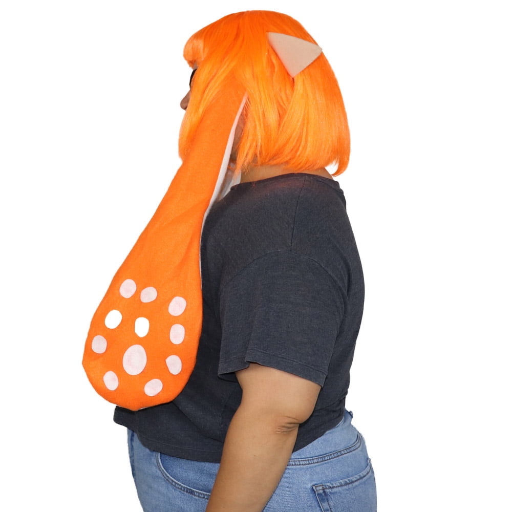 HPO Adult Women’s Gaming Ink Wig and Ears with Eye Mask| Wefted Cap Design| Synthetic Fiber