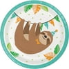 7 in. Sloth Party Dessert Plates - Case of 12 - 8 Count