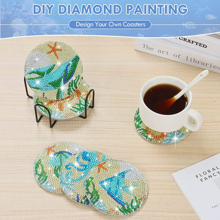 Diamond Painting Wooden Coasters Diy Artificial Diamond Art - Temu