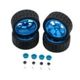 thumbnail image 4 of Kuntesetty RC Wheel Rims Rubber Tires Kit Replacement M3 Wheel Nut for 144001 1:12 1:18 Blue, 4 of 9