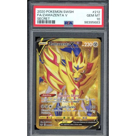 Zamazenta V Card 2020 Pokemon Swsh Secret #212 PSA 10