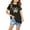 Black, variant on Kids Clothes Yellow Cotton Floral Short Sleeve Crew Neck 3-7y Daily Life Vacation Outfits For Kids
