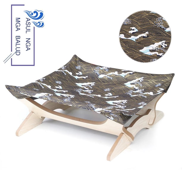 Soporte De Madera Para Mascotas Cuna Soporte De Madera Desmontable Tela Cómoda Cama Para Mascotas Vogacara PT001366-05