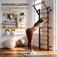 thumbnail image 4 of Swedish Ladder, Stall Bar, Suspension Trainer with Pull-Up Bar and Dip Bar Attachments, Wooden Stall Bar with 9 Strategic Rods for Core Strengthening and Stretching Balanced for Body Exercises, 4 of 9