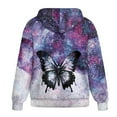 thumbnail image 2 of SCRAWLGOD Galaxy Butterflies Women Zip Hoodie Sweatshirt for Women Hoodies with Zipper Long Sleeve Ladies Zip Up Hoodie Soft Women Fall Outfits Size XL for Daily Life, 2 of 7