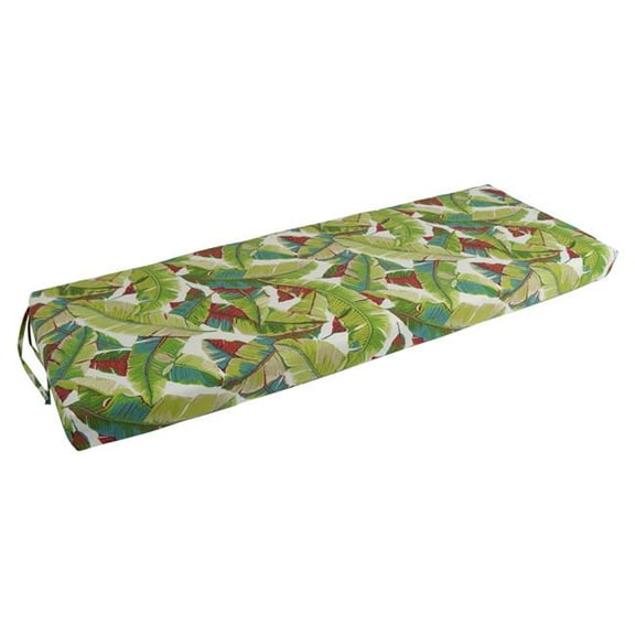 Blazing Needles 54-inch by 19-inch Patterned Outdoor Spun Polyester Bench Cushion 954X19-REO-63
