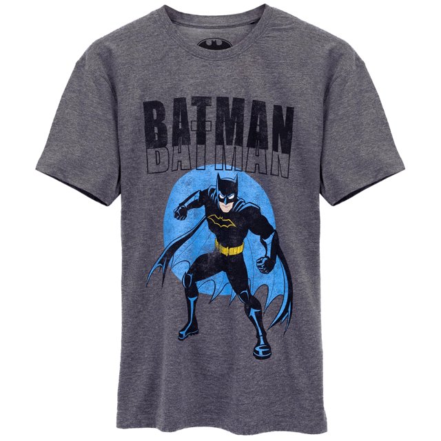 Batman - Camiseta para Hombre (Gris, Azul)