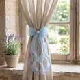 thumbnail image 5 of Lace Bow Curtain Tiebacks, Silky Ribbon Bowknot Curtain Holdbacks for Sheer Curtains, Decorative Curtain Accessories for Bedroom Living Room Wedding Decor (2 Pack, Blue), 5 of 7