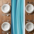 thumbnail image 6 of Turquoise Striped Table Runner - 60 Inch Long, Kitchen Dining Table Runner Dresser Scarves, Modern Abstract Art Wave Moire Gradient Farmhouse Decor for Coffee Tables Wedding Party Banquet, 6 of 8