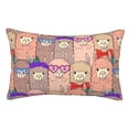 thumbnail image 1 of Fotbe Cute Lamas Funda de Almohada Decorativa Estilo Occidental, Lujo en Algodón, Fundas para Almohadas King, Cojín Estampado para Decoración del Hogar-20"x30", 1 of 6