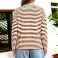 thumbnail image 4 of XIYON Womens Long Sleeve T Shirts Striped Crew Neck Tee Shirt Casual Loose Fit Going Out Tops Fall Clothing, 4 of 5