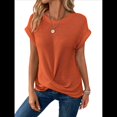 thumbnail image 3 of Camisetas para Mujer, Camisetas Informales con Mangas Murciélago Lisas y Dobladillo Cruzado, Camisetas Ajustadas A Coral M, 3 of 9