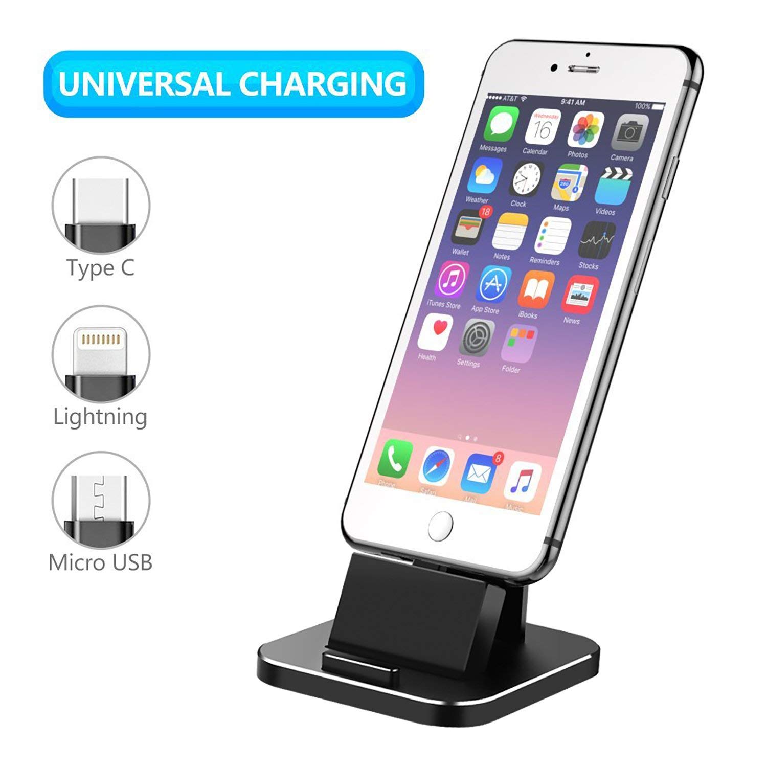 Cell Phone Charger Dock, Universal Desktop Charging Stand Station for