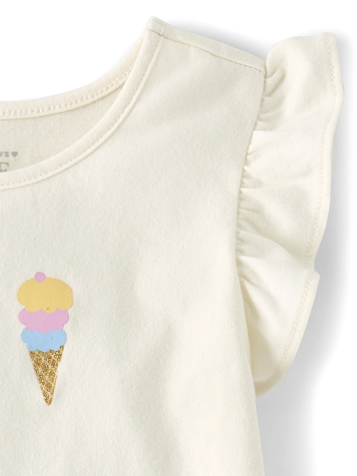 The Children's Place Toddler Girls Short Flutter Sleeve Outfit Set, 2-Piece, Sizes 12M-5T