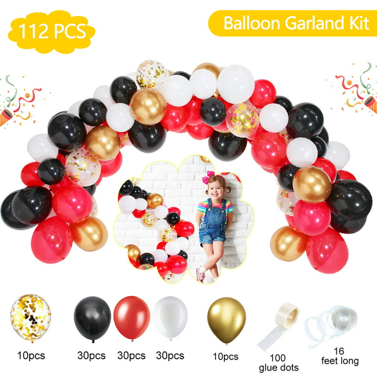 PartyWoo Red Balloons, 120 pcs 5 inch Party Balloons with Balloon Glue