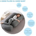 thumbnail image 2 of Full Body Pregnancy Pillow - J Shaped Body Pillow - Maternity Pillow for Pregnant Women - Super Soft Grey Cotton Cover, 2 of 11