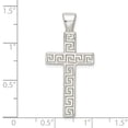 thumbnail image 2 of FJC Finejewelers 925 Sterling Silver Polished Greek Key Hollow Latin Cross Charm 36 x 16 mm, 2 of 6