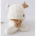 thumbnail image 4 of 4pcs Winter Hat Scarf Set,  Winter Hat Scarf Set, Thickened Cute Plush Hat, Matching Bear Hat And Cozy Scarf, For Fall & Winter Outings, Casual Wear, And New Year Celebrations(Beige ,Khaki), 4 of 6