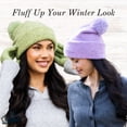 thumbnail image 5 of Britt's Knits Powder Oversized Knit Pom Hat - Purple (Women's), 5 of 6