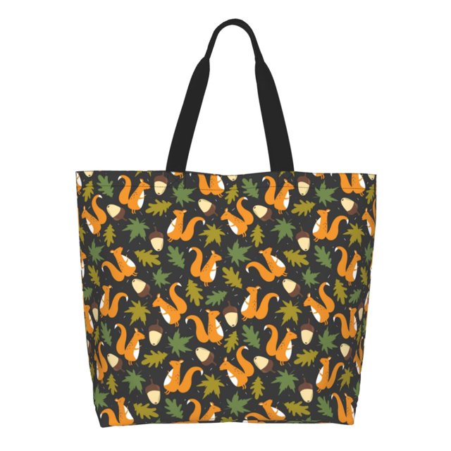 Easygdp Forest Squirrel Bolsas Tote para Mujer, Bolsos de Hombro para Viaje, Bolsos de Mano de Gran Capacidad para Compras y Trabajo
