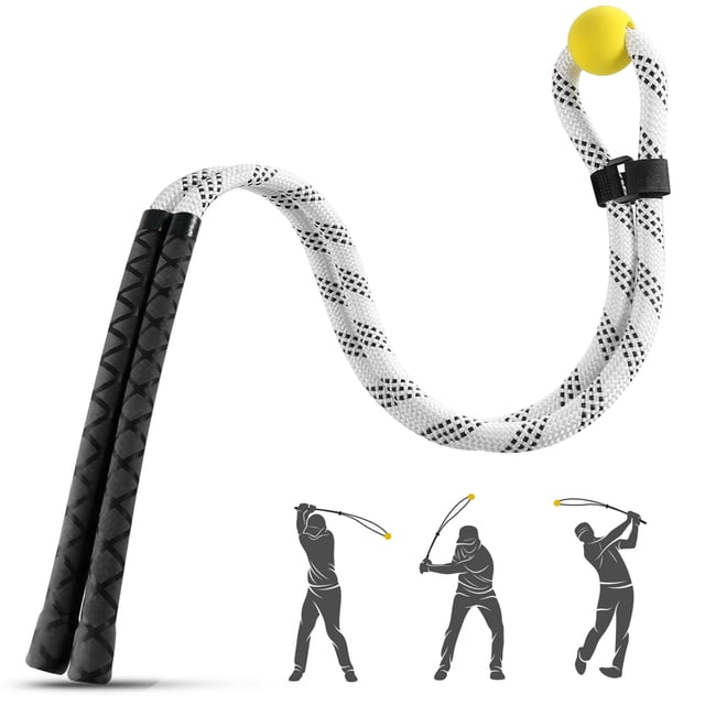 Golf Rope Swing Trainer, Professional Golf Swing Rope Training Aid to Improve Speed, Tempo, Rhythm, Flexibility and Strength, Golf Warm-Up Practice Equipment for Golfers of All Levels(black)