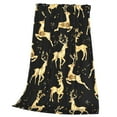 thumbnail image 3 of Bingfone Christmas Gold Deers Print Flannel Fleece Blanket Throw Blanket For Bed,Sofa,Couch,Travel,Camping(80"X60"), 3 of 9