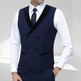 thumbnail image 3 of Rvwovn Men's Slim-Fit Double-Breasted Suit Vest Stylish Formal Business Waistcoat for Prom Wedding, 3 of 3