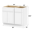 thumbnail image 4 of 39" Freestanding Bathroom Vanity Cabinet without Top in White, 4 of 6