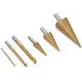 thumbnail image 4 of HSS Drill Set, 118° X Opening Design Straight Grooved Step Drills Bits 6Pcs/Set Round Shank  For Plastic Plates, 4 of 8